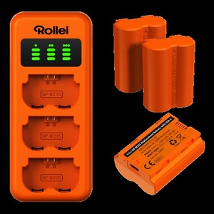 Rollei Charger Set NP-W235 – 3 accu's & lader