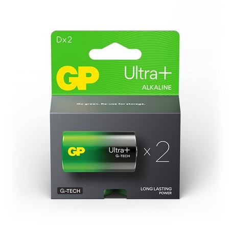 D Mono batterij GP Alkaline Ultra Plus 1,5V 2 stuks