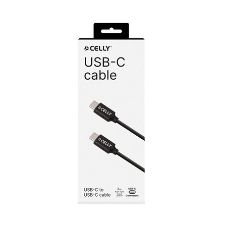 USB-C USB-C PD 60W KABEL 3 Meter zwart