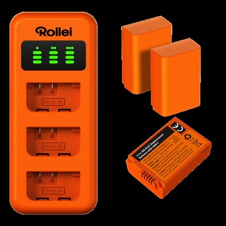 Rollei Charger Set EN-EL25 – 3 accu's & lader
