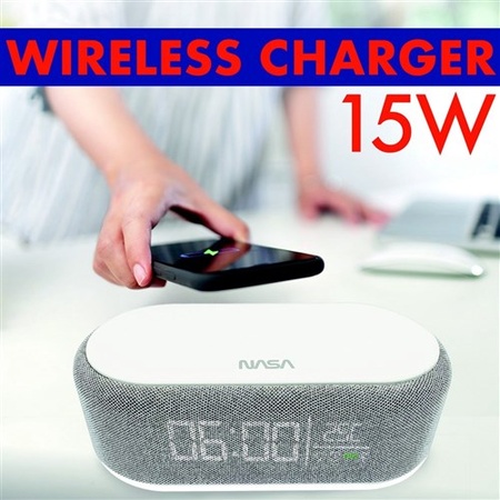 NASA Alarm Clock with Bluetooth speaker and Wireless charger