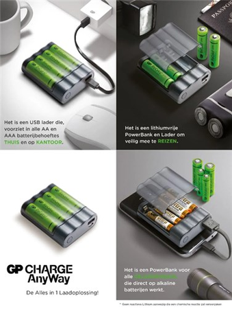 Powerbank + Lader GP X411 4 x ReCyko+ 2600 mAh 1.0A