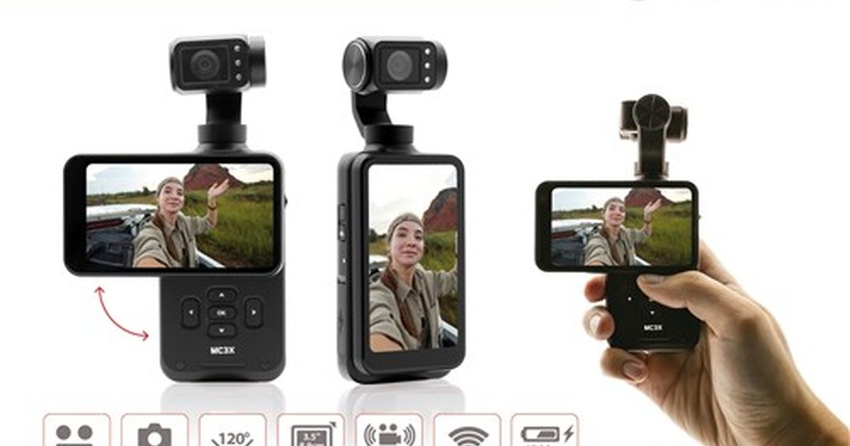 AgfaPhoto Mini Gimbal Camera 3 axes, 3,5" touch screen