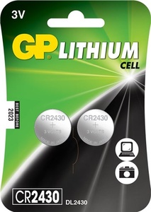 CR2430 GP Lithium knoopcel 3V 2 stuks