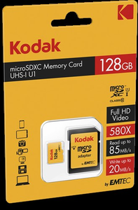 Kodak mSD 128GB U1 V10 w/adapter