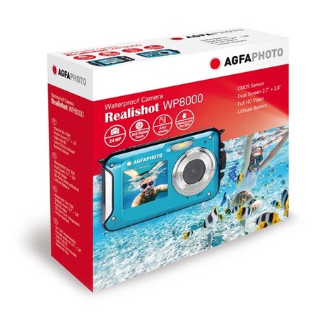 Agfa Photo WP8000 Blue onderwater camera Dual screen