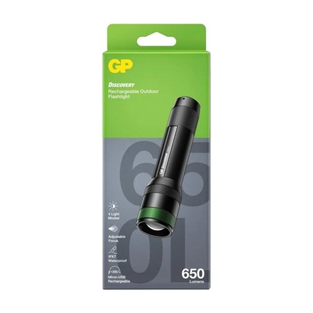 Zaklamp GP CR41 650lumen 1X 18650